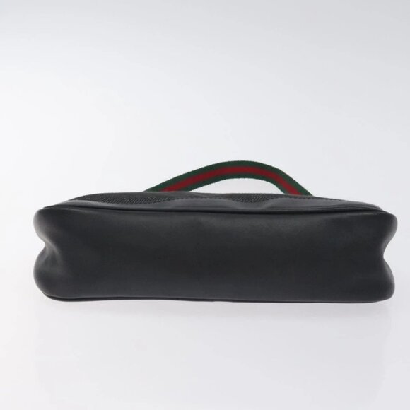 GUCCI Web Sherry Line Accessory Pouch Canvas Red Black 92820 Auth BA3614 - Picture 7 of 16